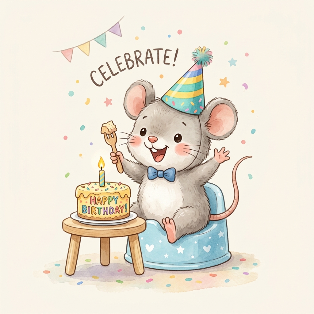 Potty Mouse birthday card