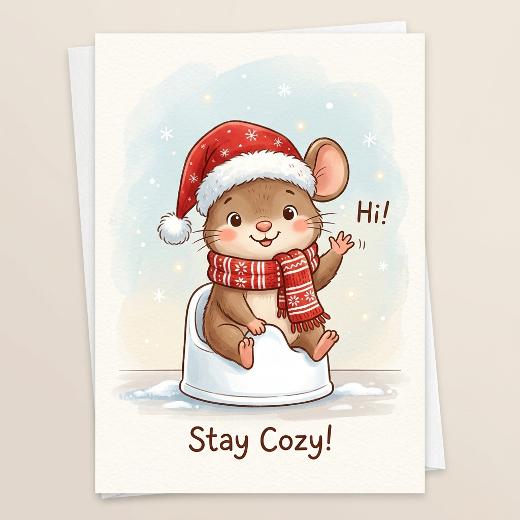 Potty Mouse Christmas card