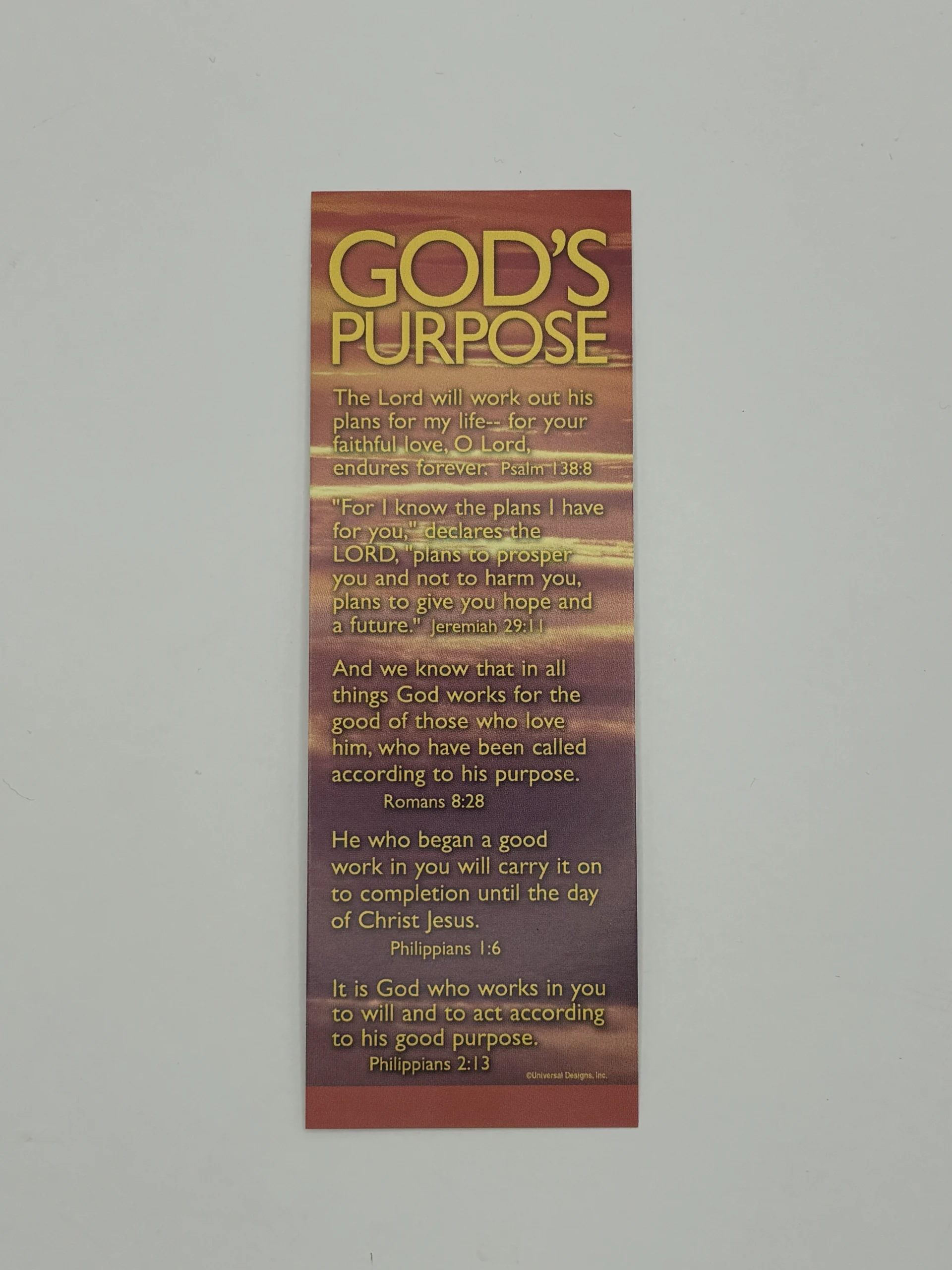 God's Purpose Bookmark