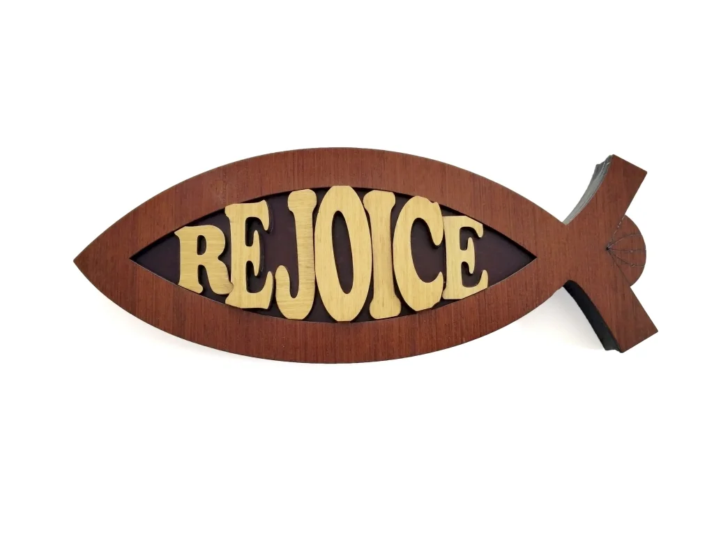 FISH WALL PLAQUE - REJOICE