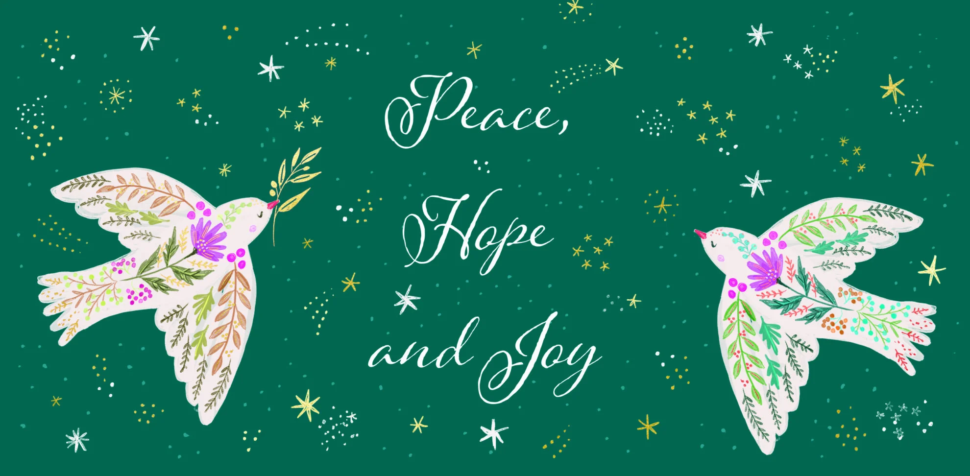 TLM - Peace, Hope and Joy Christmas Cards (Pack of 10)