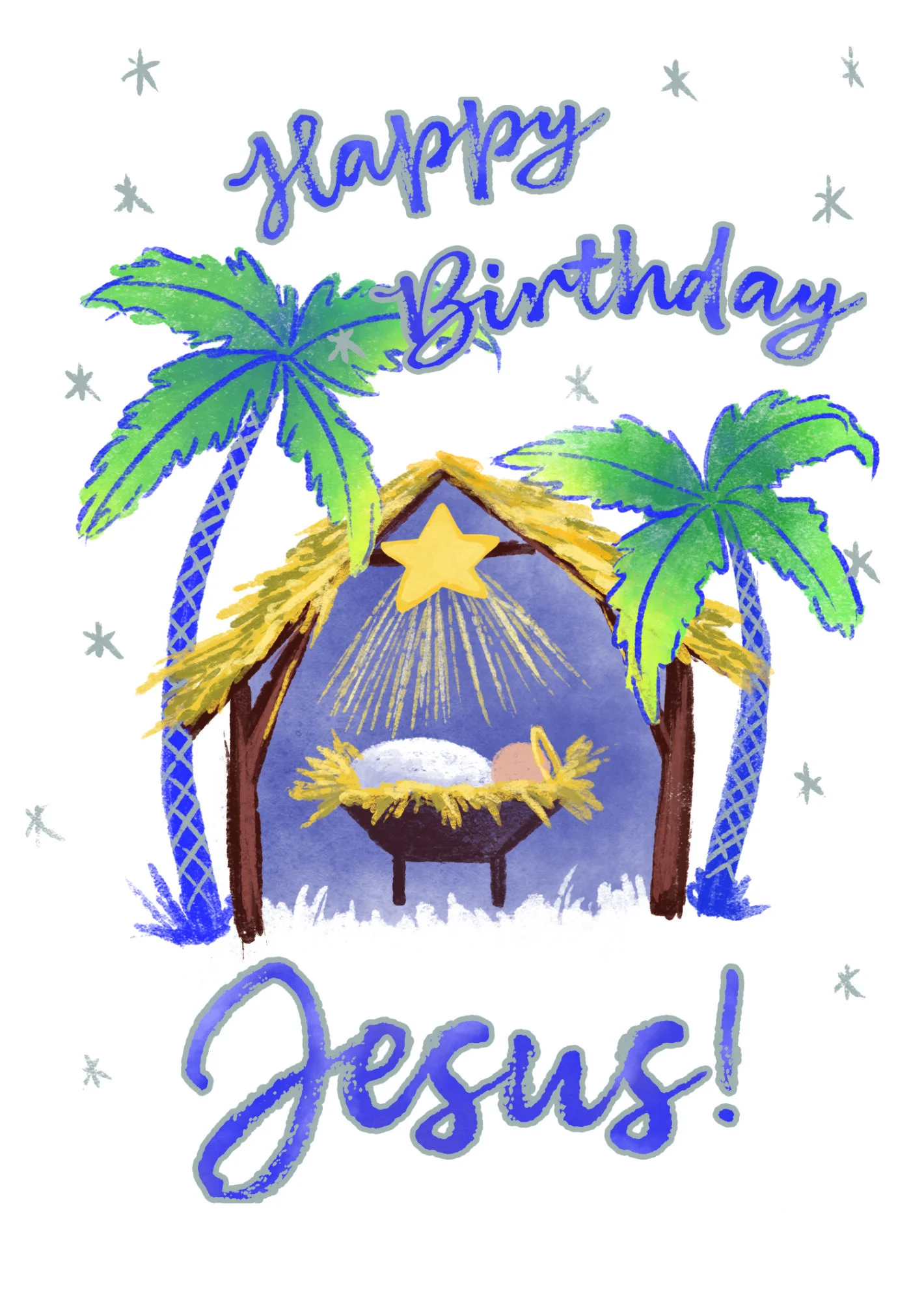 TLM - Happy Birthday Jesus Christmas Cards (Pack of 10)