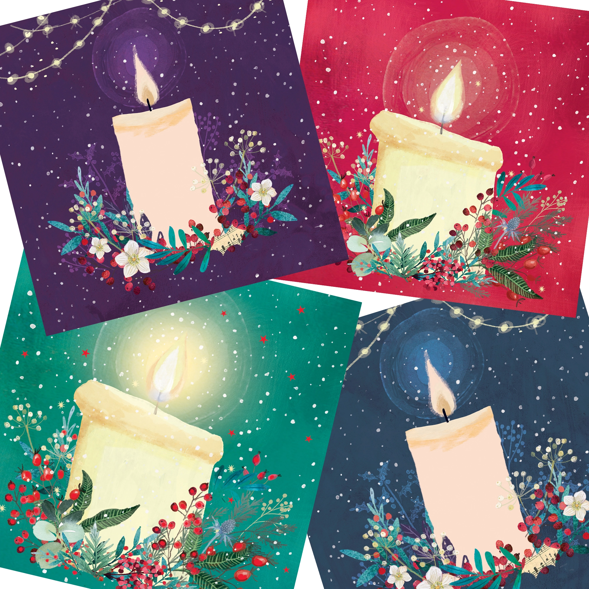 TLM - Four Candles Collection Christmas Cards (Pack of 20)