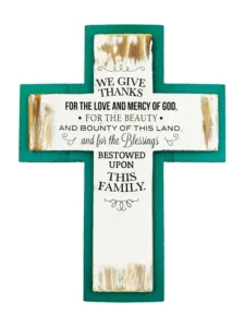 'We Give Thanks' Rustic Look Wall Cross