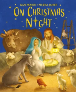 A beautiful hardback Christmas book titled On Christmas Night featuring festive holiday illustrations on the cover.