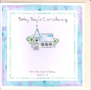 Potty Mouse Baby Boy's Christening Greetings Card