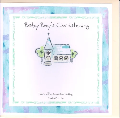 Potty Mouse Baby Boy's Christening Greetings Card
