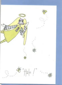 A decorative Halo greeting card from our Thank You and Just To Say collection, featuring the Bible verse Psalm 91:12 on the back in a C6 size.