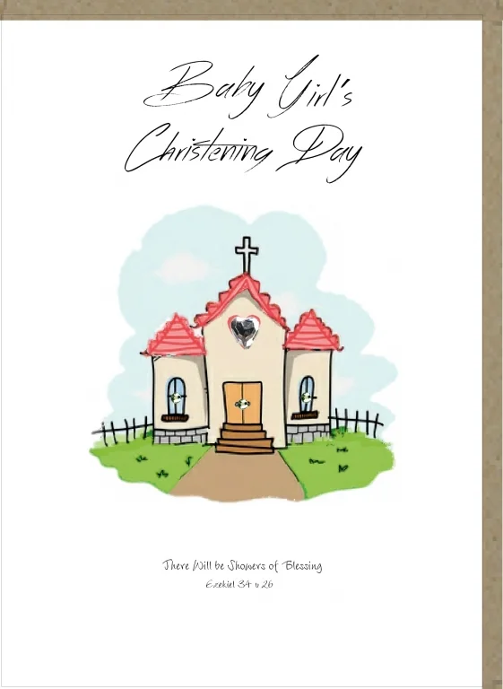 Potty Mouse Greetings Card Christening Girl