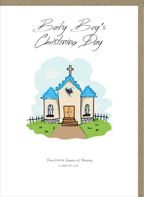 Potty Mouse Greetings Card Christening Boy