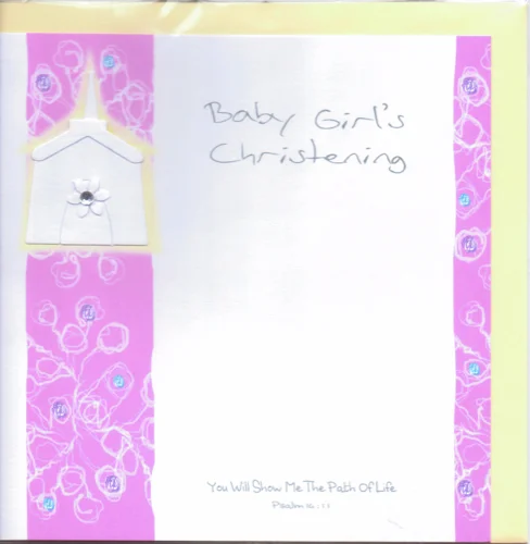 Potty Mouse Baby Girl's Christening Greetings Card