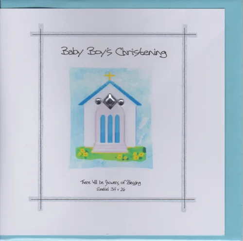 Potty Mouse Baby Boy's Christening Greetings Card