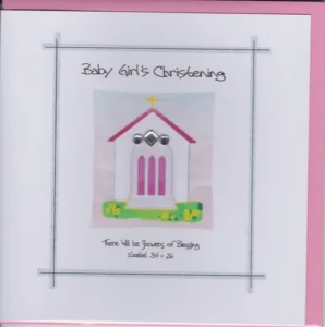 Potty Mouse Baby Girl's Christening Greetings Card