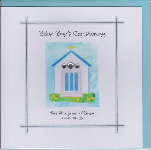 Potty Mouse Baby Boy's Christening Greetings Card