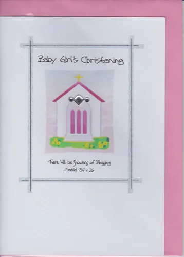 Potty Mouse Baby Girl's Christening Greetings Card