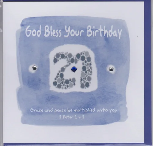 Potty Mouse - God Bless Your Birthday 21st Greetings Card