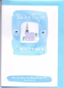 POTTY MOUSE - BABY BOYS CHRISTENING GREETINGS CARD