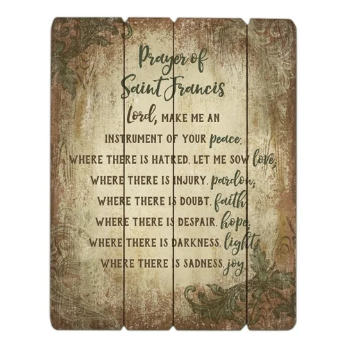 Wooden Pallet Sign 12" x 15" - Prayer of St Francis