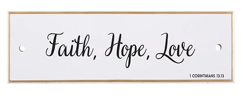 Faith, Hope, Love - Ceramic Wall Plaque
