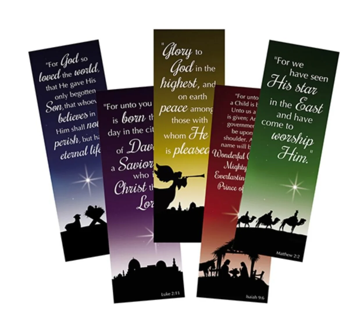 Christmas Silhouette Bookmark Assortment (5 Asst) - 100/pk