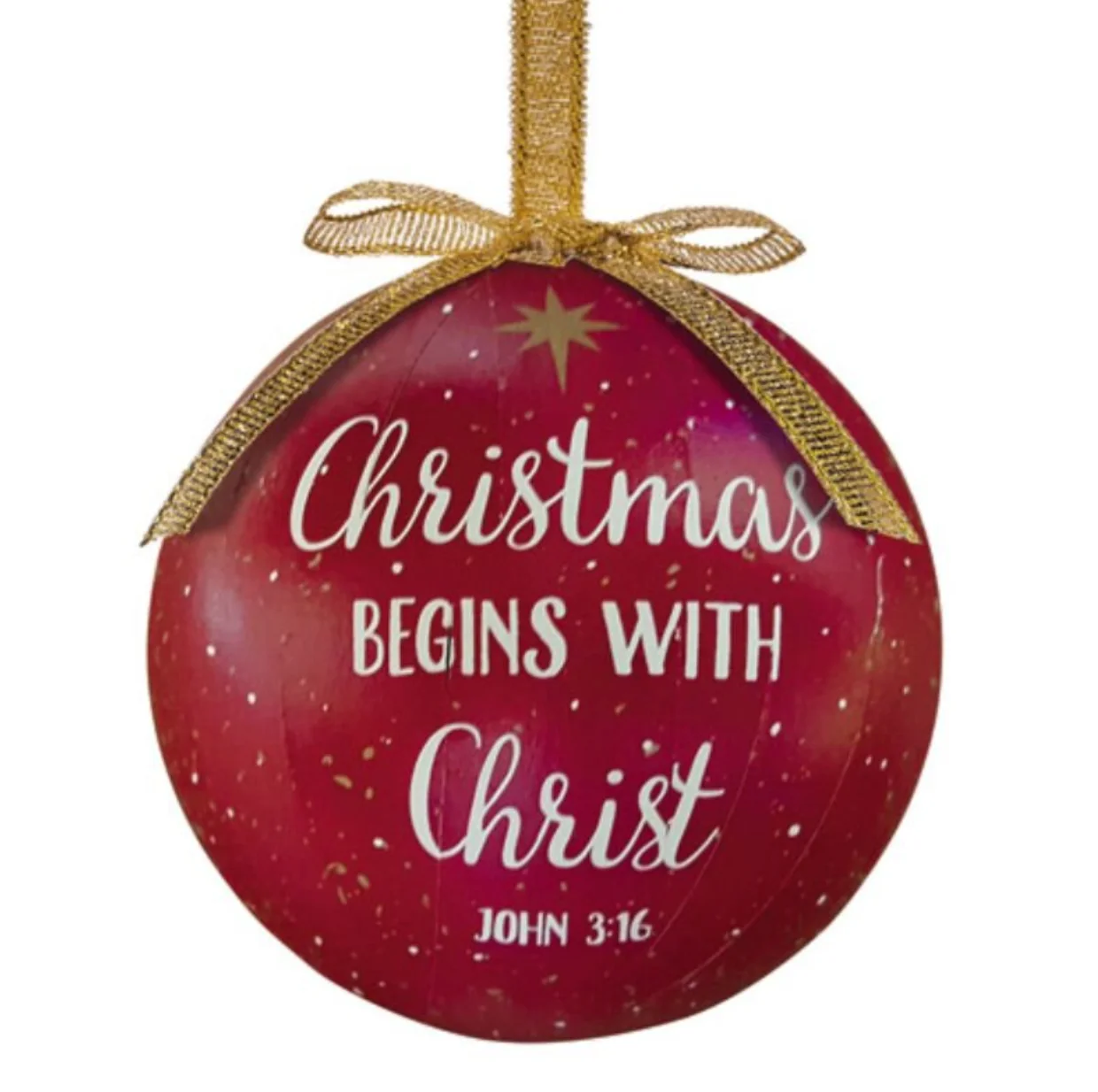 Christmas Begins with Christ Decoupage Ornament pack of 6