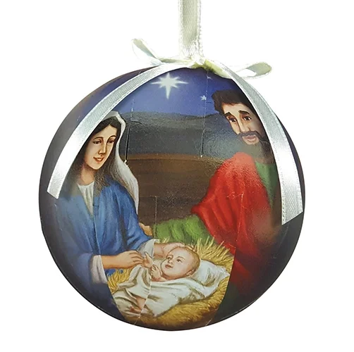 Silent Night Decoupage Ornaments Box of 6