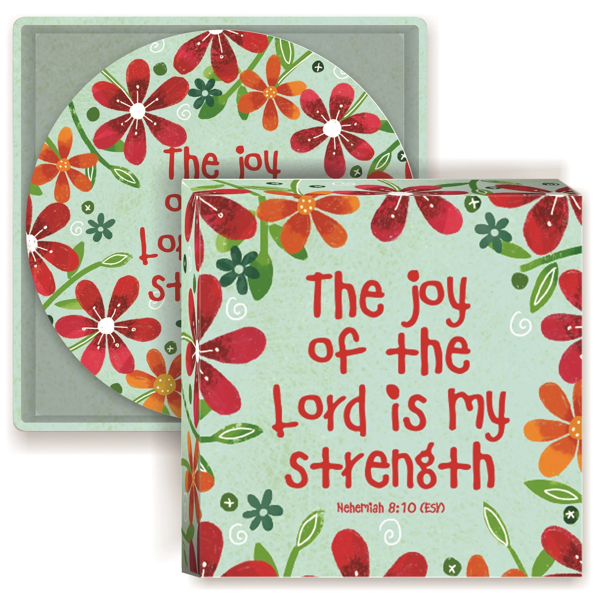 The Joy of the Lord Ceramic Coasters In Box