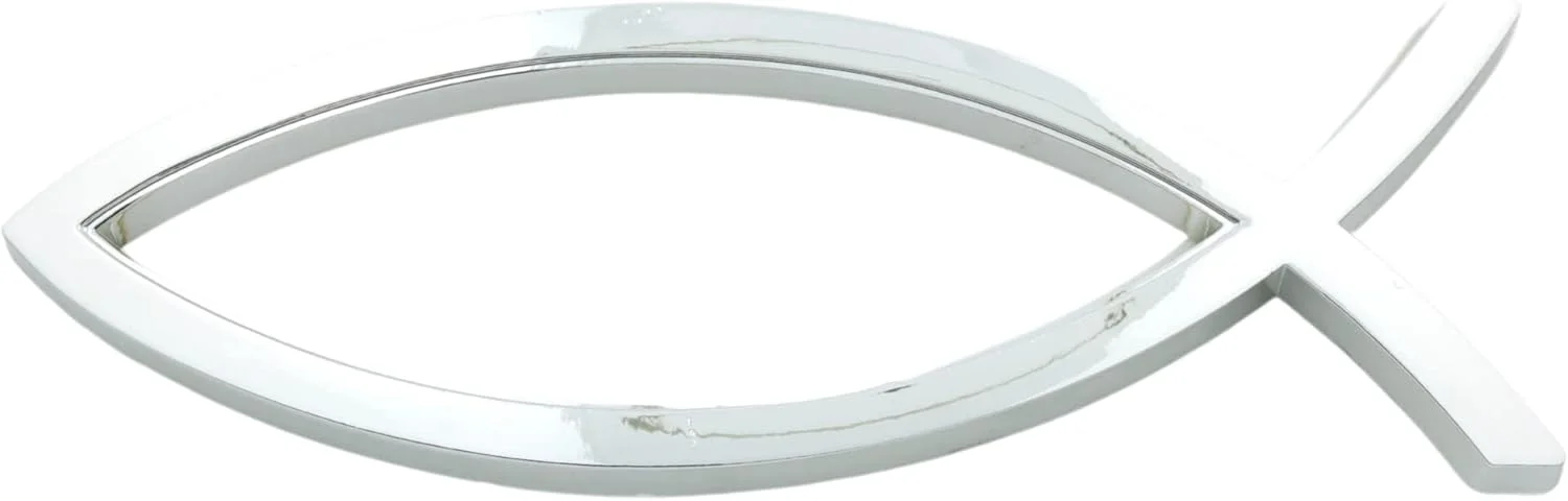 Silver Ichthus Car Emblem