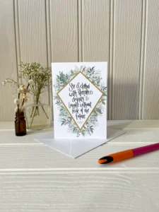 Proverbs 31:25 Diamond Border Greetings Card