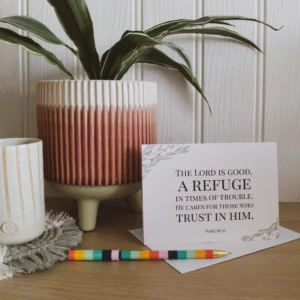 Nahum 1:7 Greetings Card