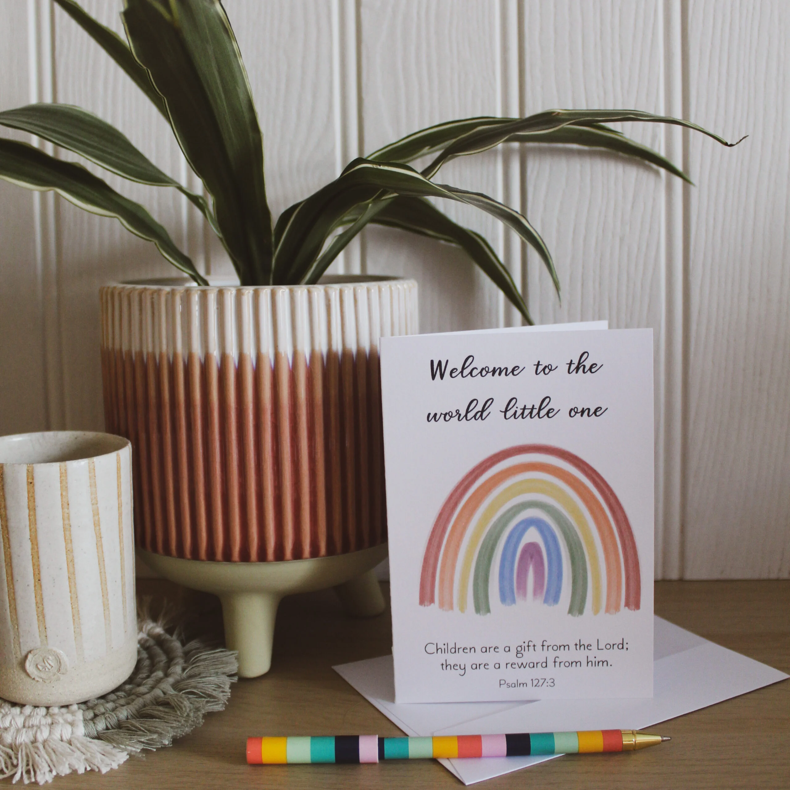 New Baby Psalm 127:3 Greetings Card