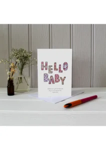 Hello Baby Pink Psalm 127:3 Greetings Card