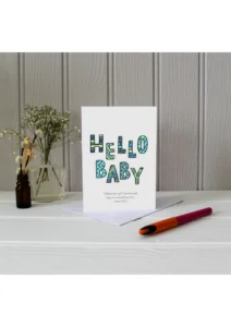 Hello Baby Blue Psalm 127:3 Greetings Card