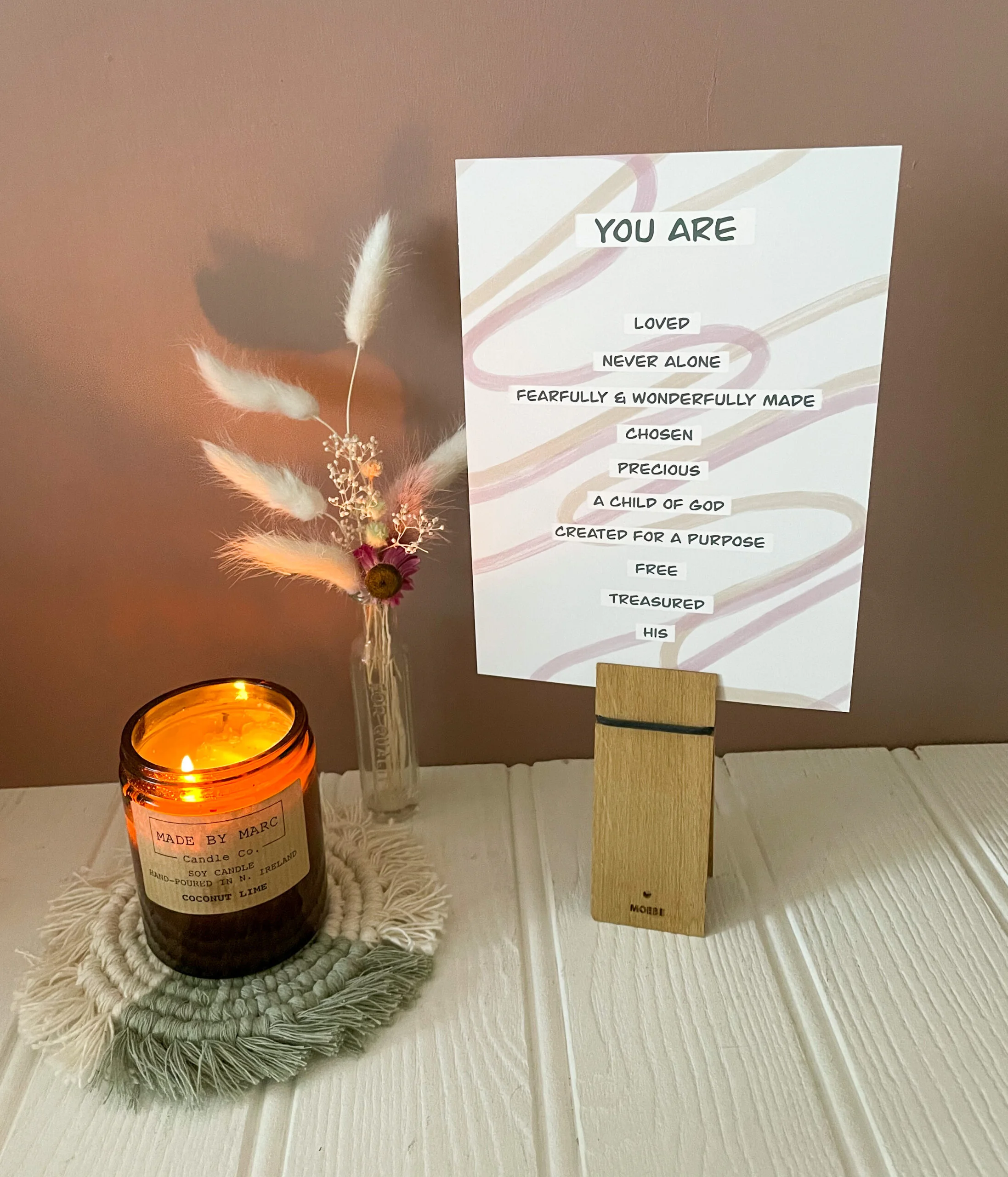 You Are Loved, Never Alone Pink Art Print (Size 5" X 7")