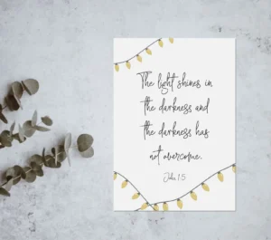 John 1:5 Art Print (Size 5" X 7")