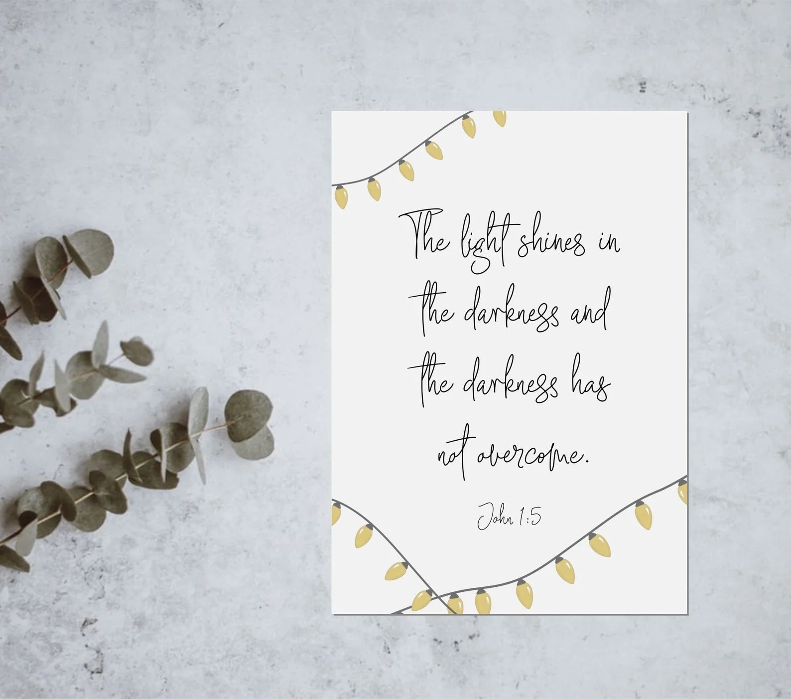 John 1:5 Art Print (Size 5" X 7")