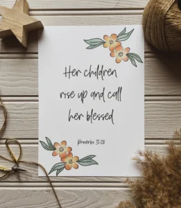 Proverbs 31:28 Art Print (Size A5)