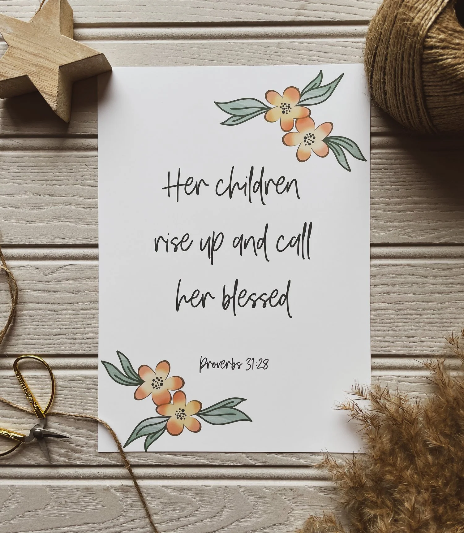 Proverbs 31:28 Art Print (Size 5" X 7")