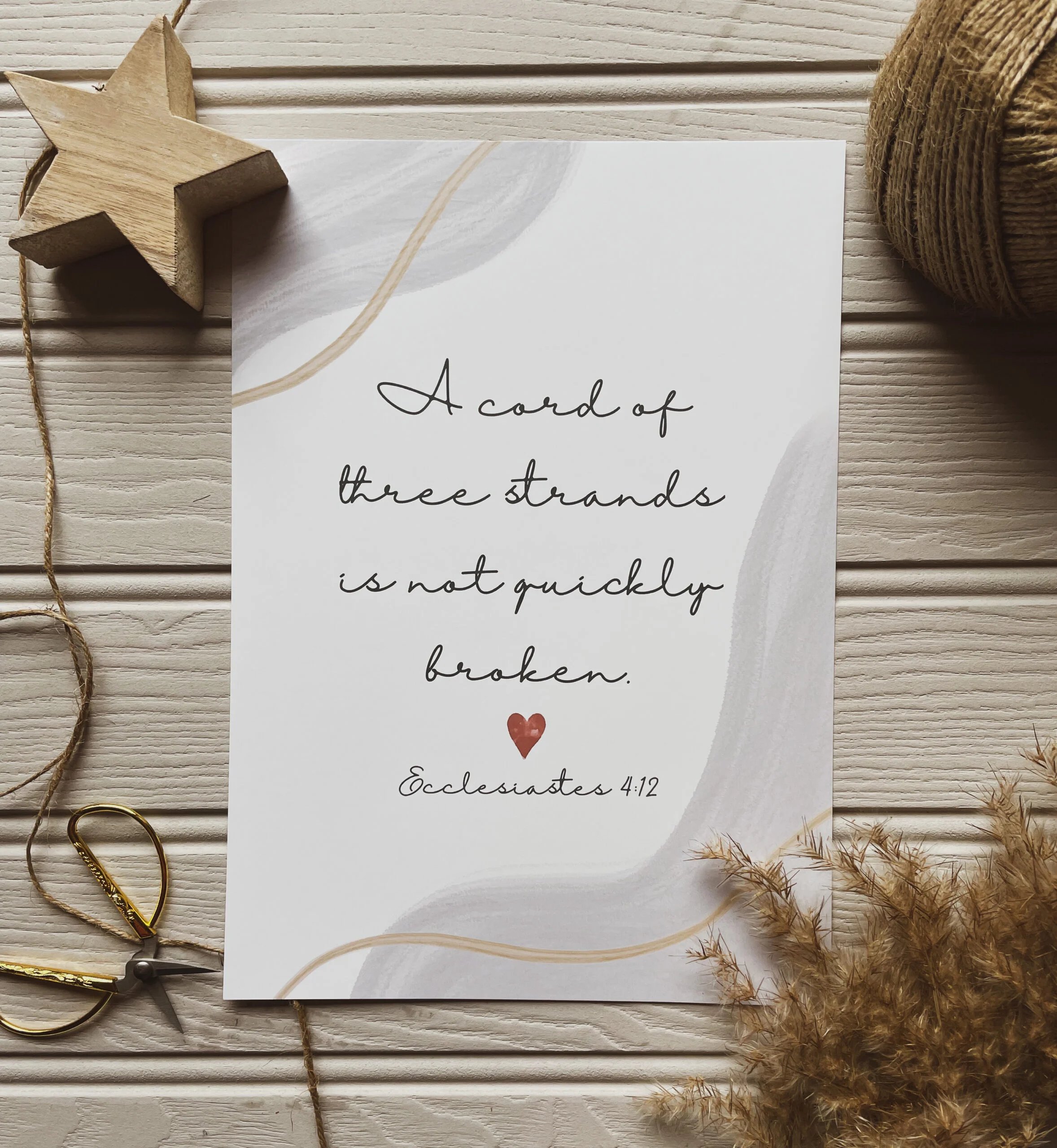 Ecclesiastes 4:12 Art Print (Size 5" X 7")