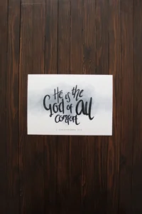 Inspiring A5 2 Corinthians 3:4 Bible verse art print, showcasing the elegant design printed on luxury silk coated card. This premium poster makes a beautiful addition to any collection of religious art prints.