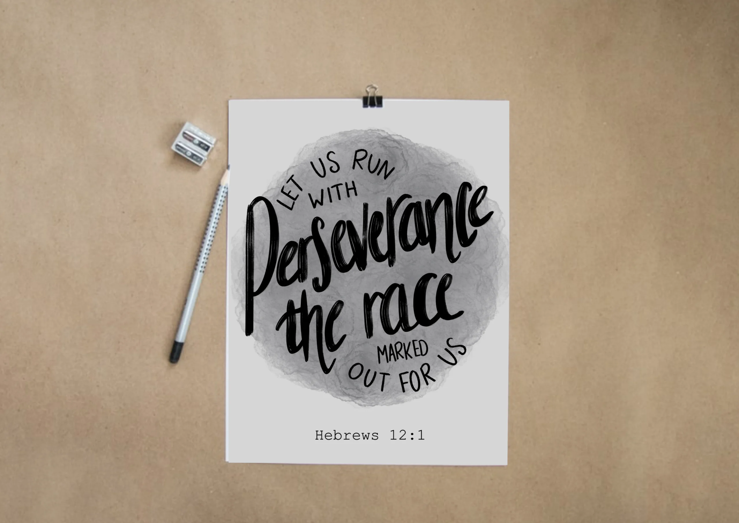 Hebrews 12:1 Art Print  In 5"X7"