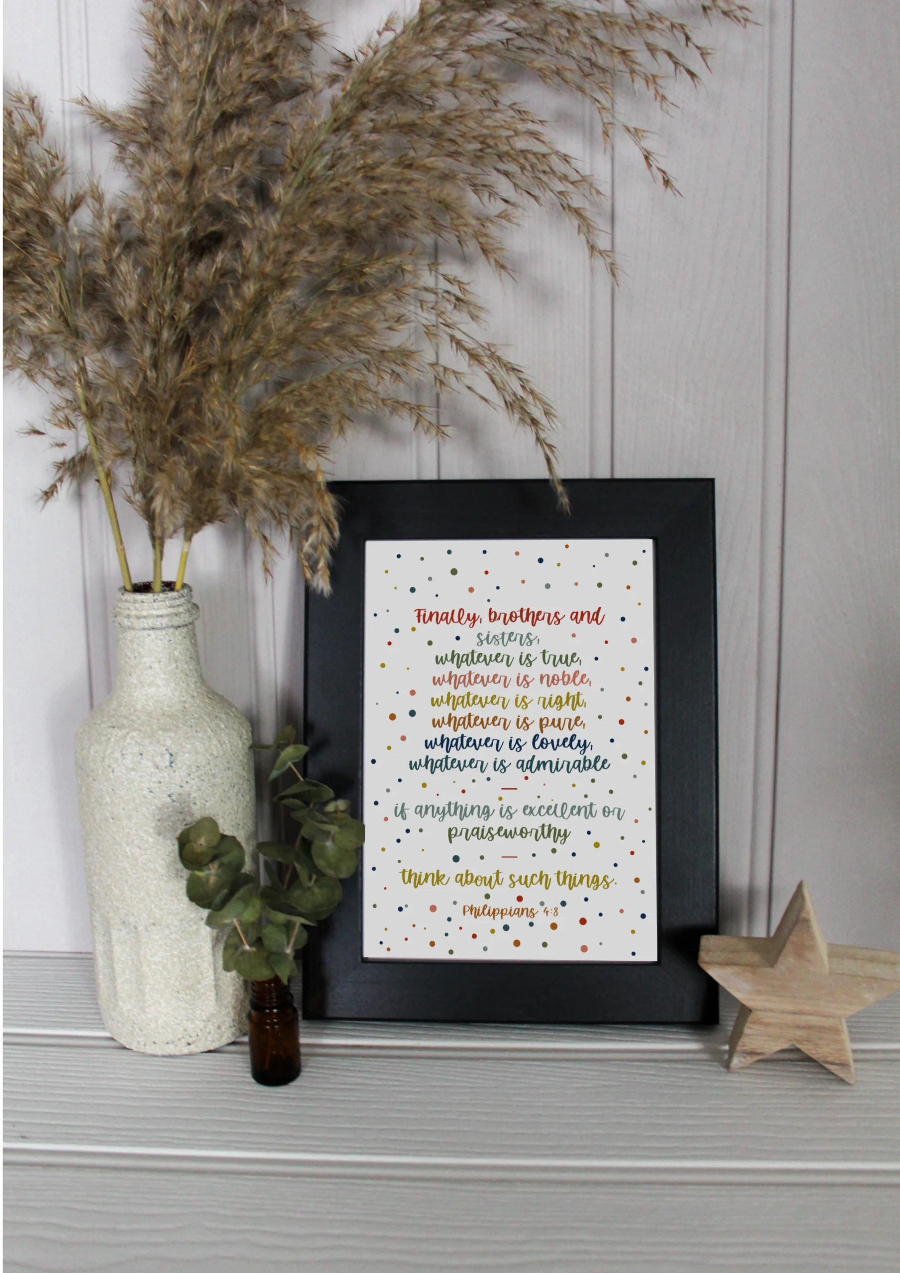 Philippians 4:8 Art Print (Size 5" X 7")
