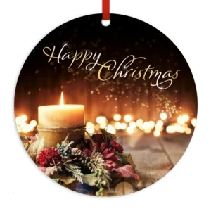 Christmas Candles Ceramic Decoration