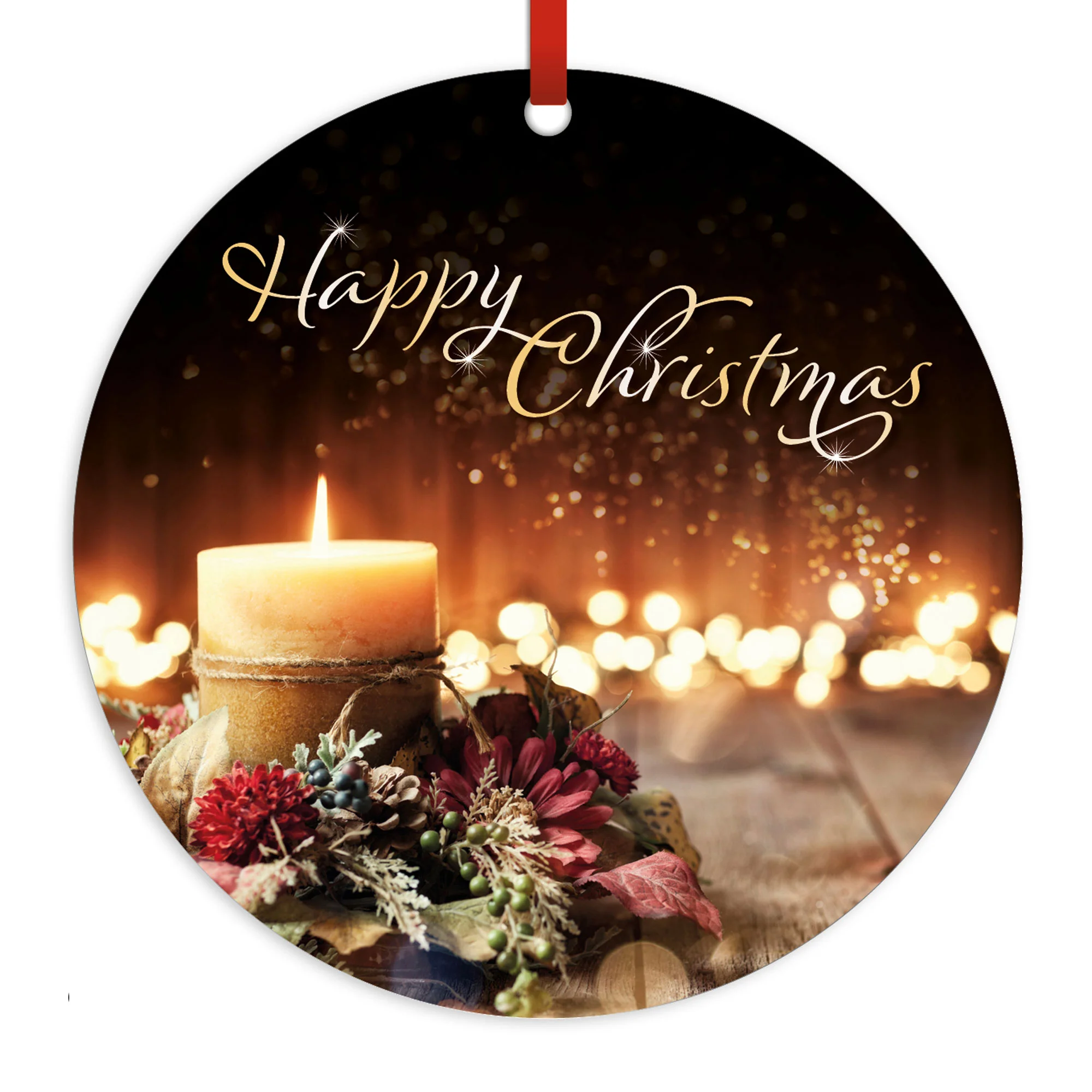 Christmas Candles Ceramic Decoration