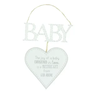 'Petit Cheri' Christening Heart Plaque Cutout Letters "Baby"