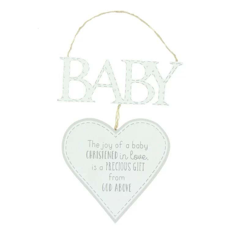 'Petit Cheri' Christening Heart Plaque Cutout Letters "Baby"