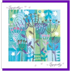 Sympathy Blue Flowers Greetings Card (with verse)