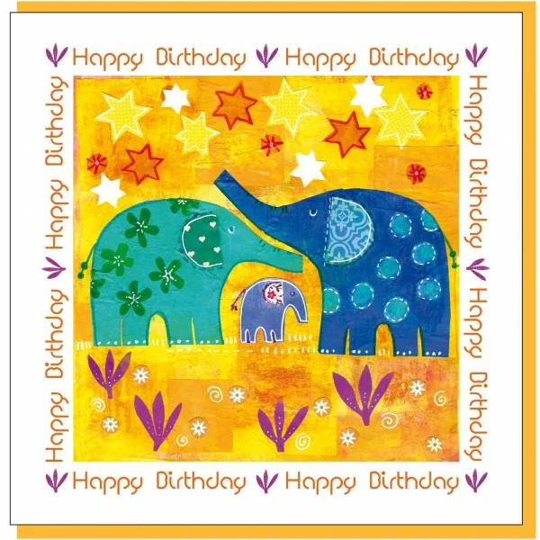 Elephant Birthday Greetings Card (with verse)