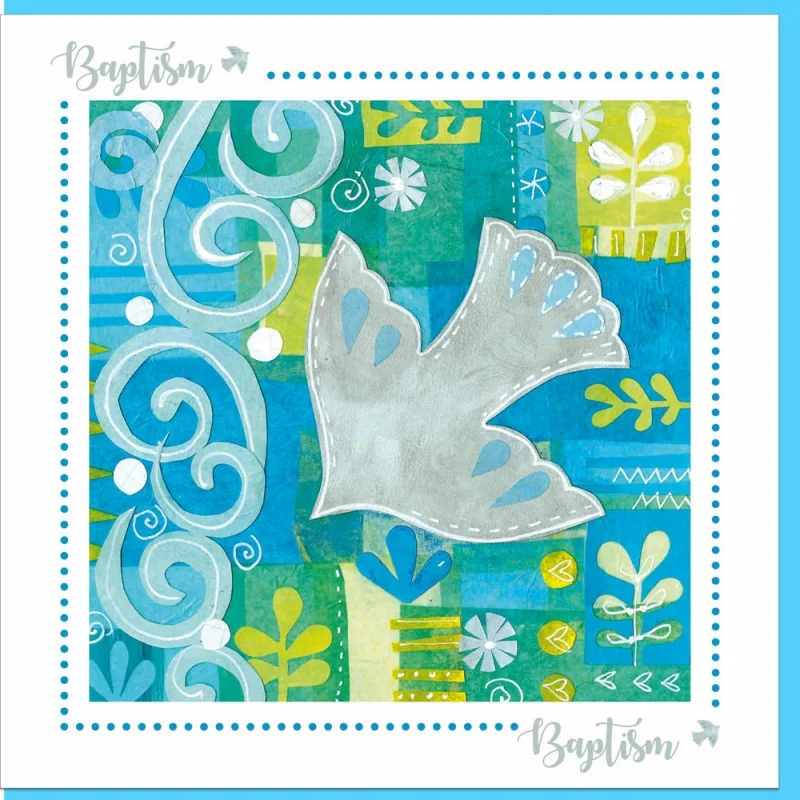 Baptism Dove Greetings Card (with verse)
