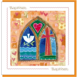 Baptism Church Window Greetings Card (with verse)